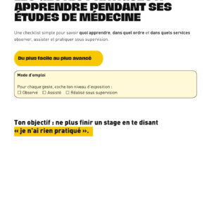 LES GESTES PRATIQUES À APPRENDRE PENDANT SES ÉTUDES DE MÉDECINE